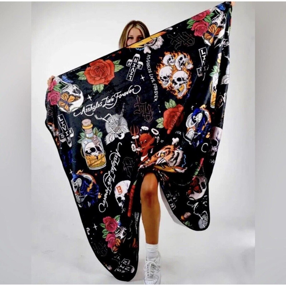 As$holes Live Forever Multicolor Fleece Blanket Size 5ft x 5ft New